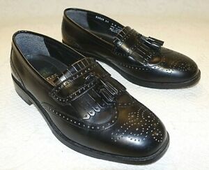 Nunn Bush Dress Flex Men's Shoes Loafers Black Leather Kiltie Tassel Brogue 9M