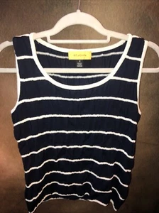 ST. JOHN Knits Size M Striped Knit Tank Top Classic St. John - Picture 1 of 8
