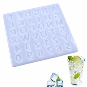 2 Pack Case Silicone ICE Cube Tray Maker Mold Cocktails Whiskey Alphabet - Picture 1 of 11