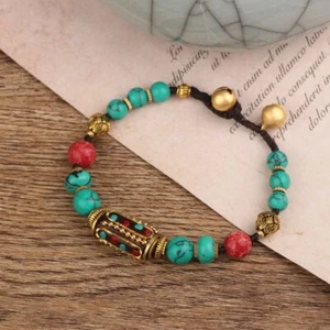 Tibetan Bracelet Retro Nepalese Beaded Bracelet Tibetan Premium Jewelry - Picture 1 of 2