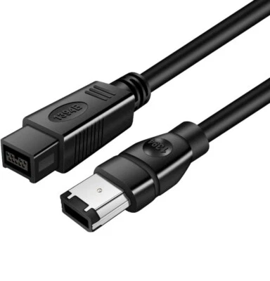 FIREWIRE 800 to 400 9 Pin to 6 Pin Cable Lead 1.8m 9 Pin/6 Pin Male/Male - Image 1 of 4