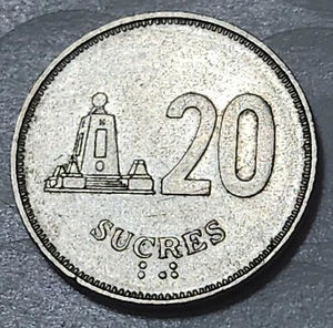 ECUADOR 🇪🇨 TWENTY (20) SUCRES COIN 1991 - Picture 1 of 2
