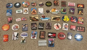 50 Pin Back Button Lot Disney Movies Etc No Duplicates Lion King Mask Mermaid - Picture 1 of 7