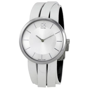 CALVIN KLEIN Extent White Dial White Leather Ladies Watch K2R2M1K6 - Picture 1 of 3