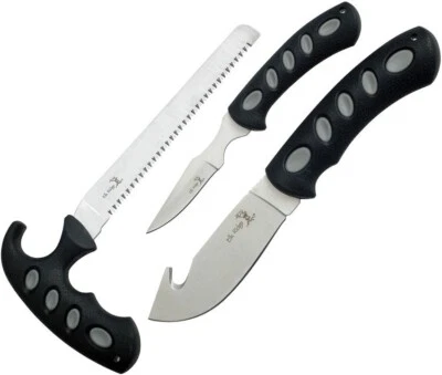 Cuchillos fijos de caza Elk Ridge gancho alcaparra y sierra hojas de acero inoxidable goma/ABS Foto 1 de 2