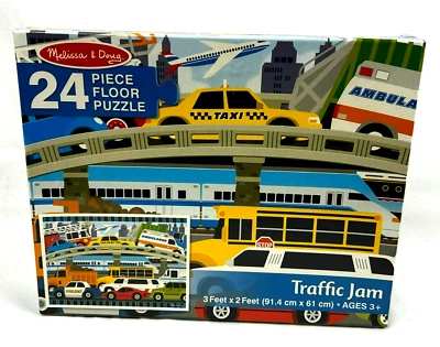 Rompecabezas de piso Melissa & Doug Traffic Jam Jumbo (24 piezas, 2 x 3 pies de largo) - Foto 1 de 4