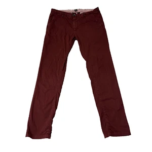 Hugo Boss Hombres Chinos Cónicos Regular Rojo Borgoña Elastizado Arroz 3-D W34 L33 - Imagen 1 de 13