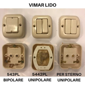 INTERRUTTORE VIMAR LIDO UNIPOLARE O BIPOLARE 543PL 5442PL O PER ESTERNO LOTTO - Imagen 1 de 4