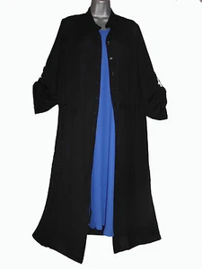 Camisa de gasa transparente talla grande maxi longitud botón a través - Imagen 1 de 11