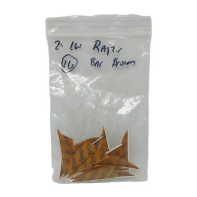 Plumas de flecha de tiro con arco 16 unidades 2" ala izquierda: Rayzr imitación barra marrón Foto 1 de 2