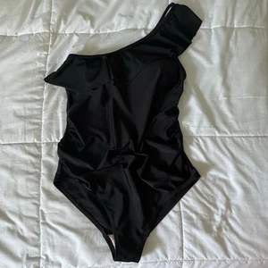 Maternity Beach Bump One Shoulder Ruffle Swimsuit Small - Picture 1 of 5