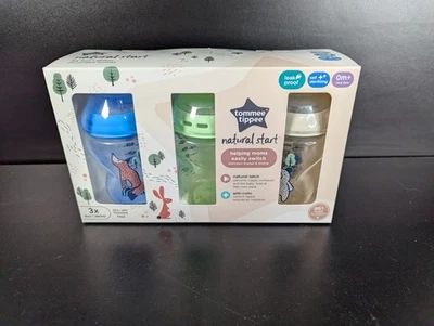 Tommee Tippee Natural Start Baby Bottles Different Colors Leak Proof Set Of 3 - Image 1 of 4