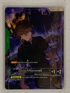 Duo Maxwell Alt Art - GD01-090 R+ - Gundam Card Game GD01 Newtype Rising - Picture 1 of 1