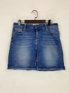 Fatface Blue Denim Skirt Knee Length Casual Pockets Stretch Cotton UK 10 - Picture 1 of 11