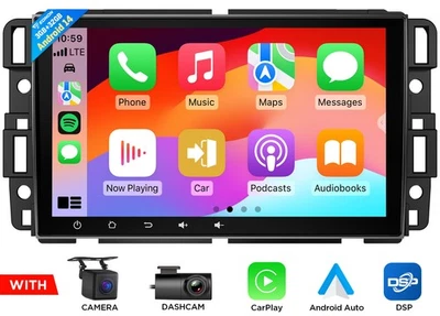 CAM+DVR+Para Chevy GMC Buick Android 14 8" Radio Estéreo Coche GPS CarPlay Unidad Principal Foto 1 de 4