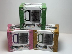 Juego completo de 3 tazas de acero inoxidable Banpresto Ichibankuji Dragon Ball E Prize - Imagen 1 de 4