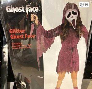 Geistergesicht Glitzer Kleid Maske Halloween Kostüm Mädchen Kinder XL - Bild 1 von 1