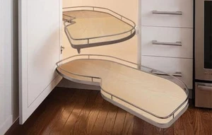 Lemans II Set 2-Shelf Lazy Susan with Soft-Close for Blind Base Corner Cabinets - Picture 1 of 11