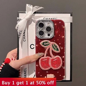 For iPhone 17 Air 17 Pro Max 16 15 14 13 12 11 Phone Case Fashion Floral Cherry - Picture 1 of 6