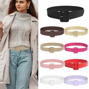Solid Color Dress Waistband Needle Button Wide Waistband Women Belt Women - Picture 1 of 10