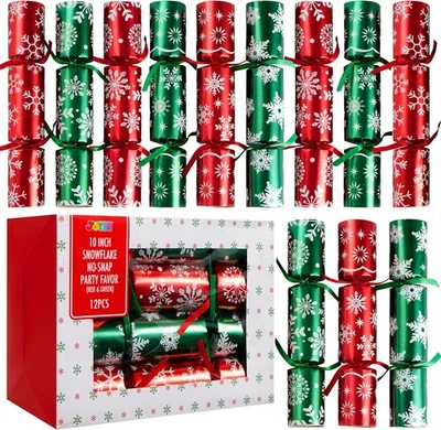 JOYIN 12 Pack Navidad No Ajustable Fiesta Favor, Rojo y Verde Copo de Nieve Fiesta...  Foto 1 de 4