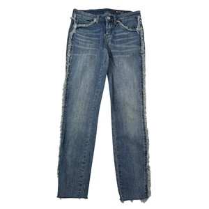 BLANKNYC Womens Size 26 Skinny Jean Raw Borders Stretch Denim Low Rise Jeans - Picture 1 of 24