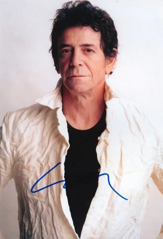 Lou Reed 1942-2013 genuine autograph 8"x12" signed photo Velvet Underground Cover