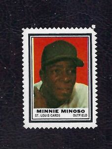 1962 Topps Stamps Minnie Minoso, St. Louis Cardinals, HOF, NM!