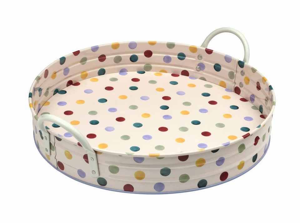 Emma Bridgewater - Large Deep Round Tin Tray With Handles - Polka Dots - Image 1 of 1
