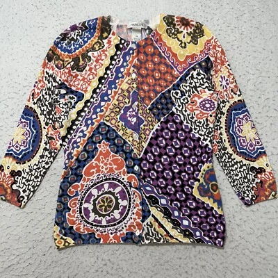 Cárdigan ligero Harold's XS colorido retazos abotonados suéter para mujer Foto 1 de 4