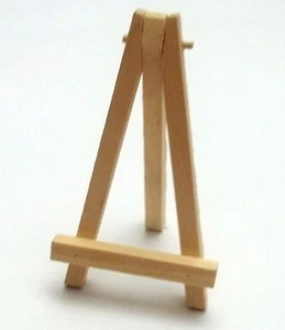 chevalet de peintre en bois brut, miniature, maison de poupée, 11,5 cm *M3 - Photo 1/3