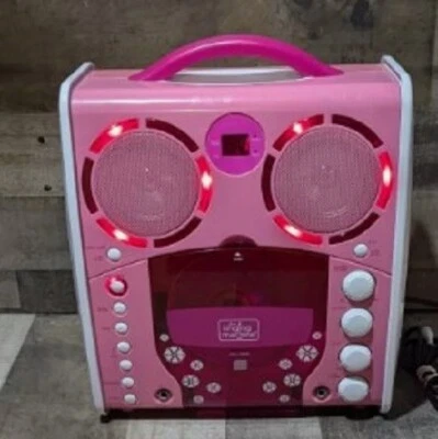 Singing Machine SML383P Portable CD/CDG Player Karaoke Machine Pink TESTED/WORKS - Image 1 of 2