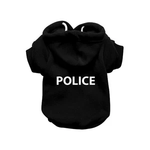 Sudadera con capucha negra para perro POLICE - Suéter para perro - Jersey para perro - Ropa para perro - Imagen 1 de 29