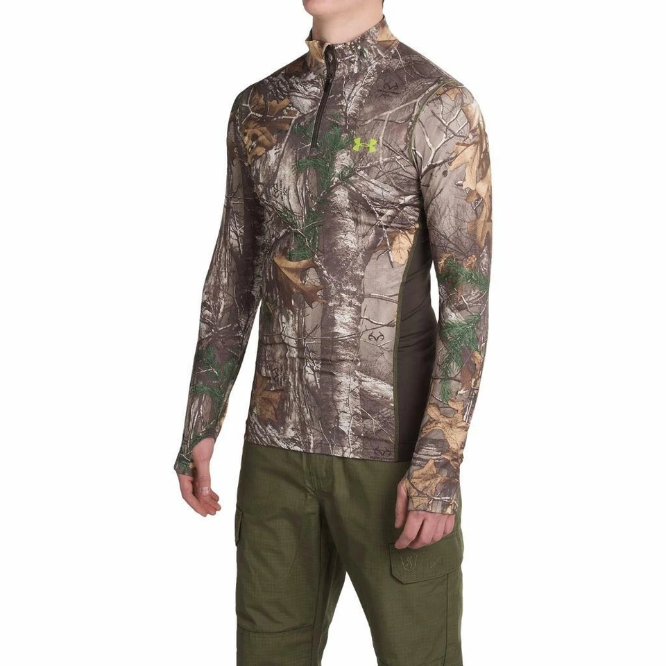 New Under Armour UA Infrared ColdGear Shirt Hunting Camo Realtree Xtra 1/4 Zip M - Image 1 of 1