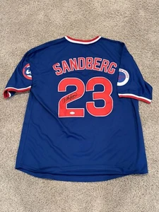 CHICAGO CUBS RYNE SANDBERG SIGNED JERSEY JSA COA MLB AUTOGRAPH MLB BASEBALL - Picture 1 of 3