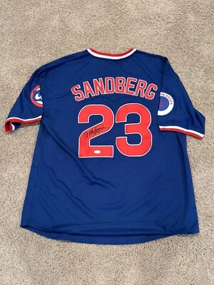 CHICAGO CUBS RYNE SANDBERG SIGNED JERSEY JSA COA MLB AUTOGRAPH MLB BASEBALL - Image 1 of 3