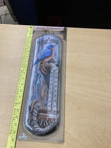 nostalgic tin thermometer Blue Bird - Picture 1 of 3