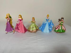 Disney Princess 3 Bullyland & 2 Papo Figure For Play Or Cake Decorating Topper