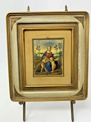 Pintura en miniatura Emma Focacci Madonna del Cardellino (jilguero) después de Rafael Foto 1 de 4