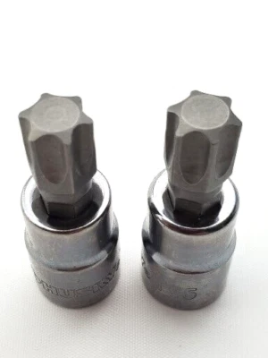 Lot of 2 Husky T55 Torx Bit Sockets 3/8" Drive - Image 1 of 4