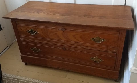 ANTIQUE WOOD 2 DRAWER CHEST Cover