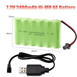1Pack 7.2V 2400mAh Rechargeable AA Battery Pack SM-2P 2Pin Plug for RC Truck Car - Picture 1 of 9