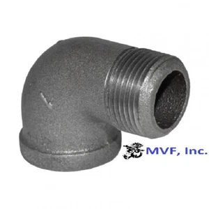 3/8" 150 NPT 90° Street Elbow Black Malleable Iron Fitting MI100341BMI - Picture 1 of 4
