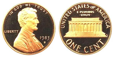 1983 P D S  LINCOLN CENT CHERRY RED FROM MINT ROLLS,  DCAM PROOF from PROOF SETS Cover