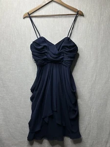 Watters & Watters Womens Dress 4 Blue Fit & Flare Strapless Drape Ruched Lined - Picture 1 of 12