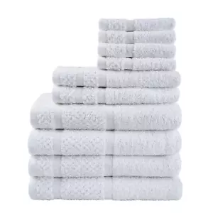 10 Piece Towel Set with Upgraded Softness & Durability, White - Picture 1 of 12