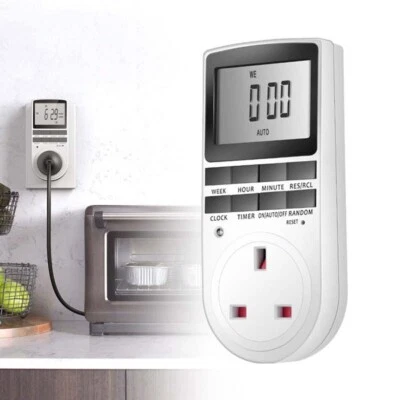 Timing Socket Plug Switch Digital LCD Screen Timer Programmable UK Plug Home H - Image 1 of 4