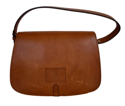 RALPH LAUREN 系列棕色 STIRRUP EQUESTRIAN VACHETTA SADDLE 单肩包 — 第 1/4 张图片