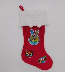 Christmas kids stocking new unique peace love Holliday stocking Trendy sock. - Picture 1 of 1