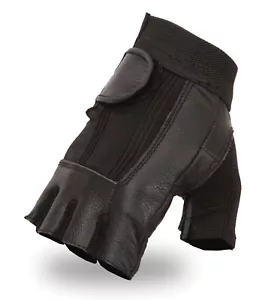 Fingerless Sports Cycling Bicycle Gloves Amara Half Finger Padded Palm Leather - Picture 1 of 8